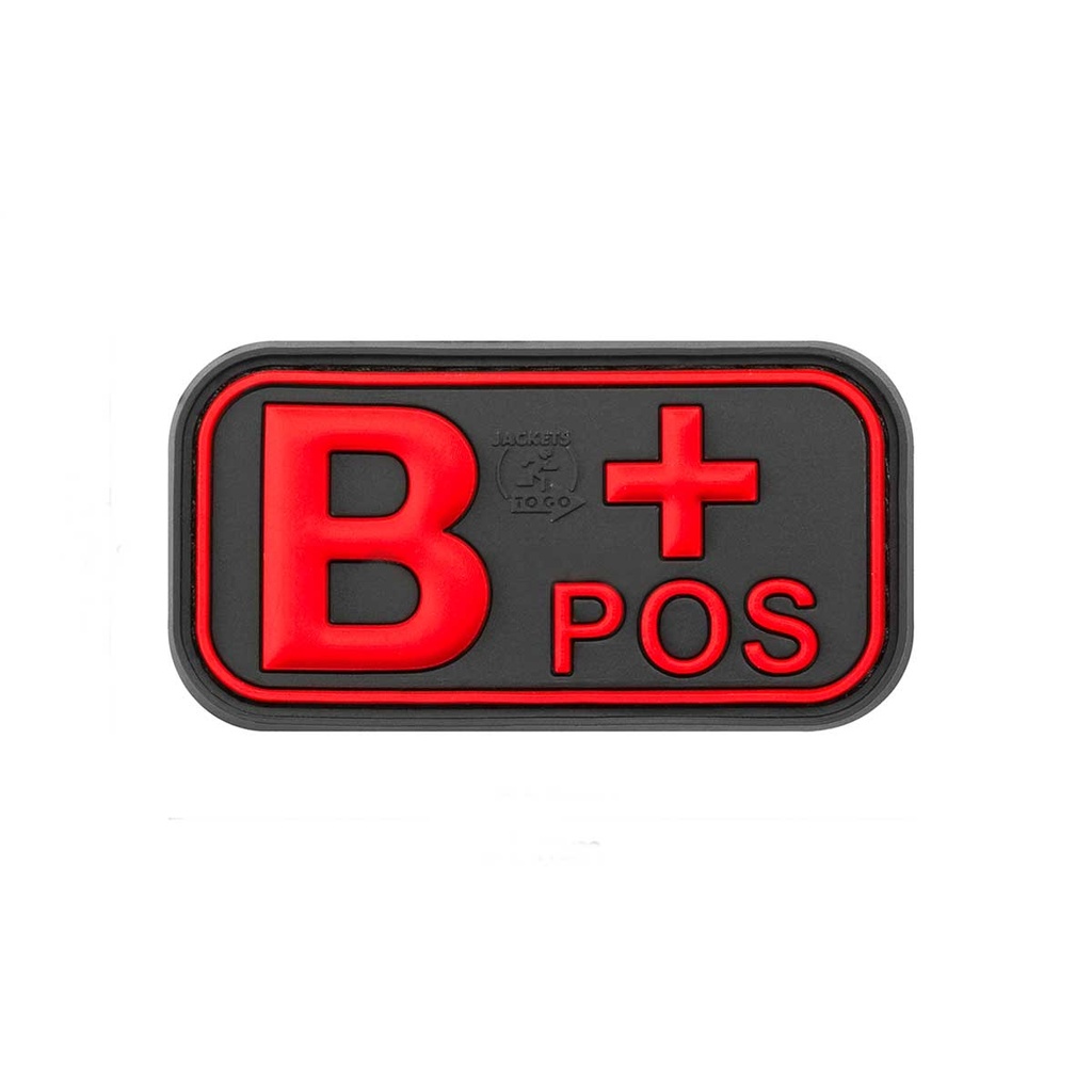 PARCHE PVC GRUPO SANGUINEO B POSITIVO NEGRO-ROJO