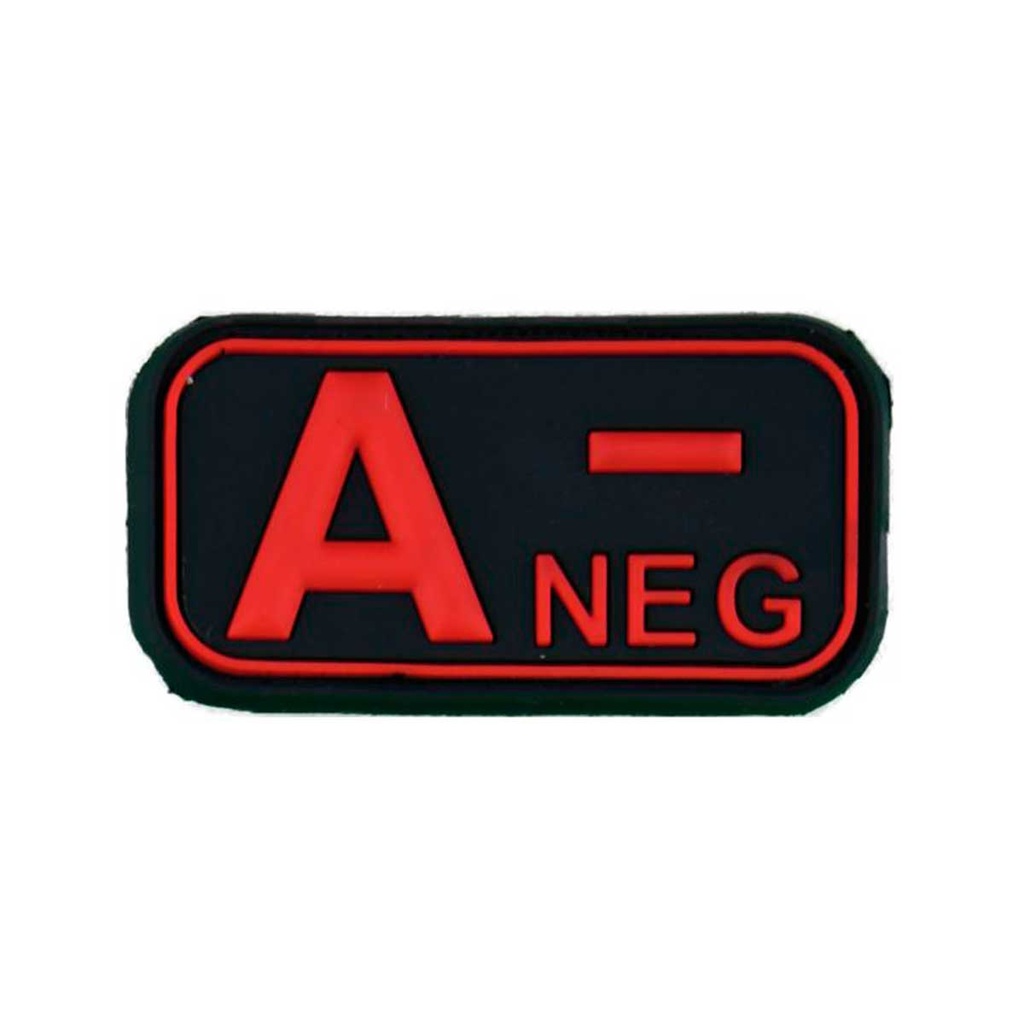PARCHE PVC GRUPO SANGUINEO A- NEGRO-ROJO