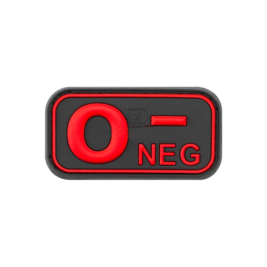 PARCHE PVC GRUPO SANGUINEO O- NEGRO-ROJO