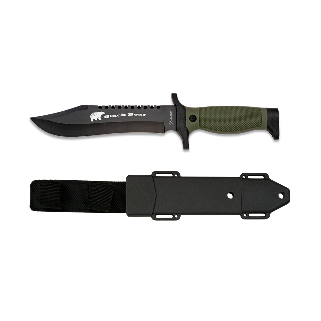 CUCHILLO ALBAINOX SIERRA 18CM C/FUNDA ABS NEGRO-VERDE