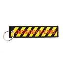 LLAVERO CINTA RECTANGULAR DANGER AMARILLO-NEGRO