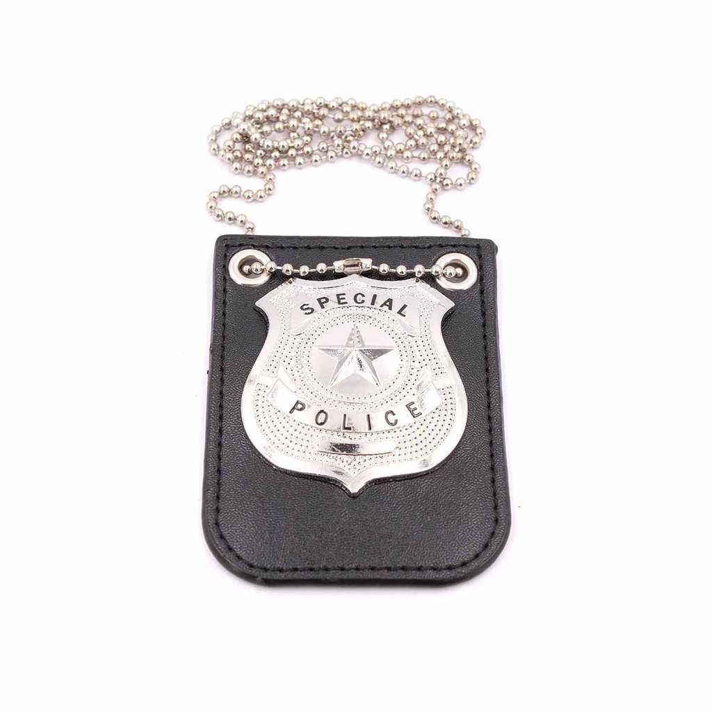 PLACA COLGANTE METALICA POLICE SPECIAL PLATA