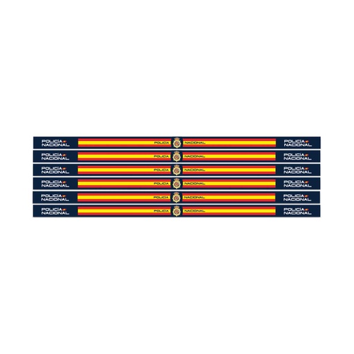 [16118] PULSERA CINTA BANDERA ESPAÑA 6PCS POLICIA NACIONAL
