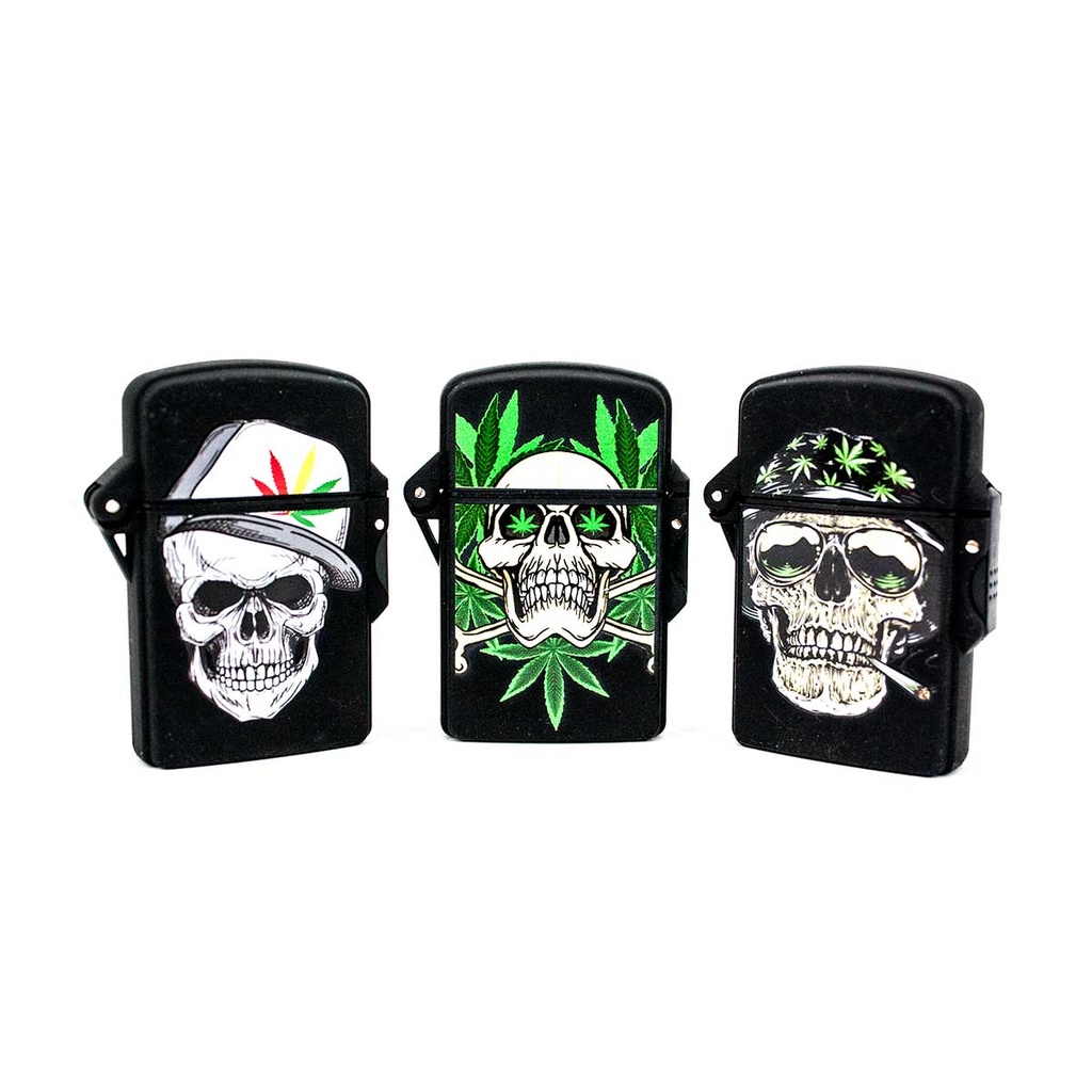 MECHERO SOPLETE CALAVERAS NEGRO