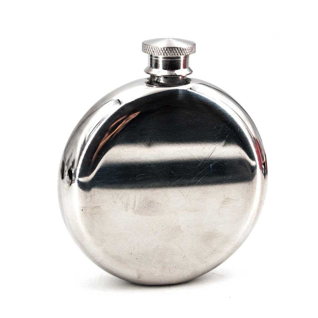 PETACA STAINLESS REDONDA PLATA