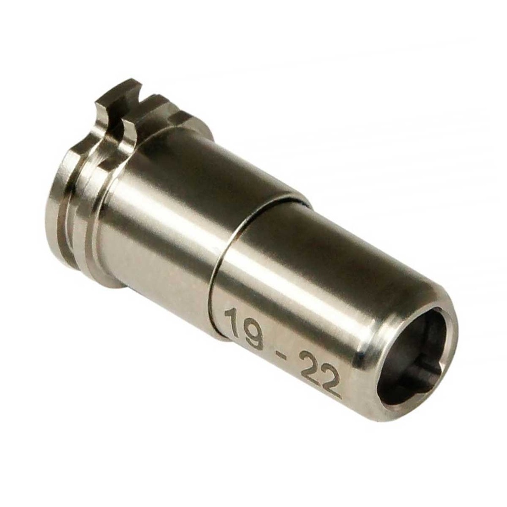 NOZZLE MAXX MODEL REGULABLE 19MM-22MM CNC TITANIO AEG PLATA