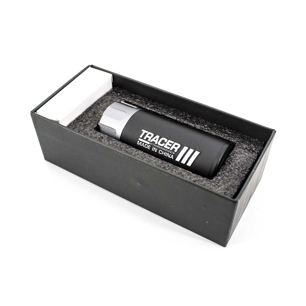 SILENCIADOR TRAZADOR CORTO 8.8CM/14MM CCW NEGRO