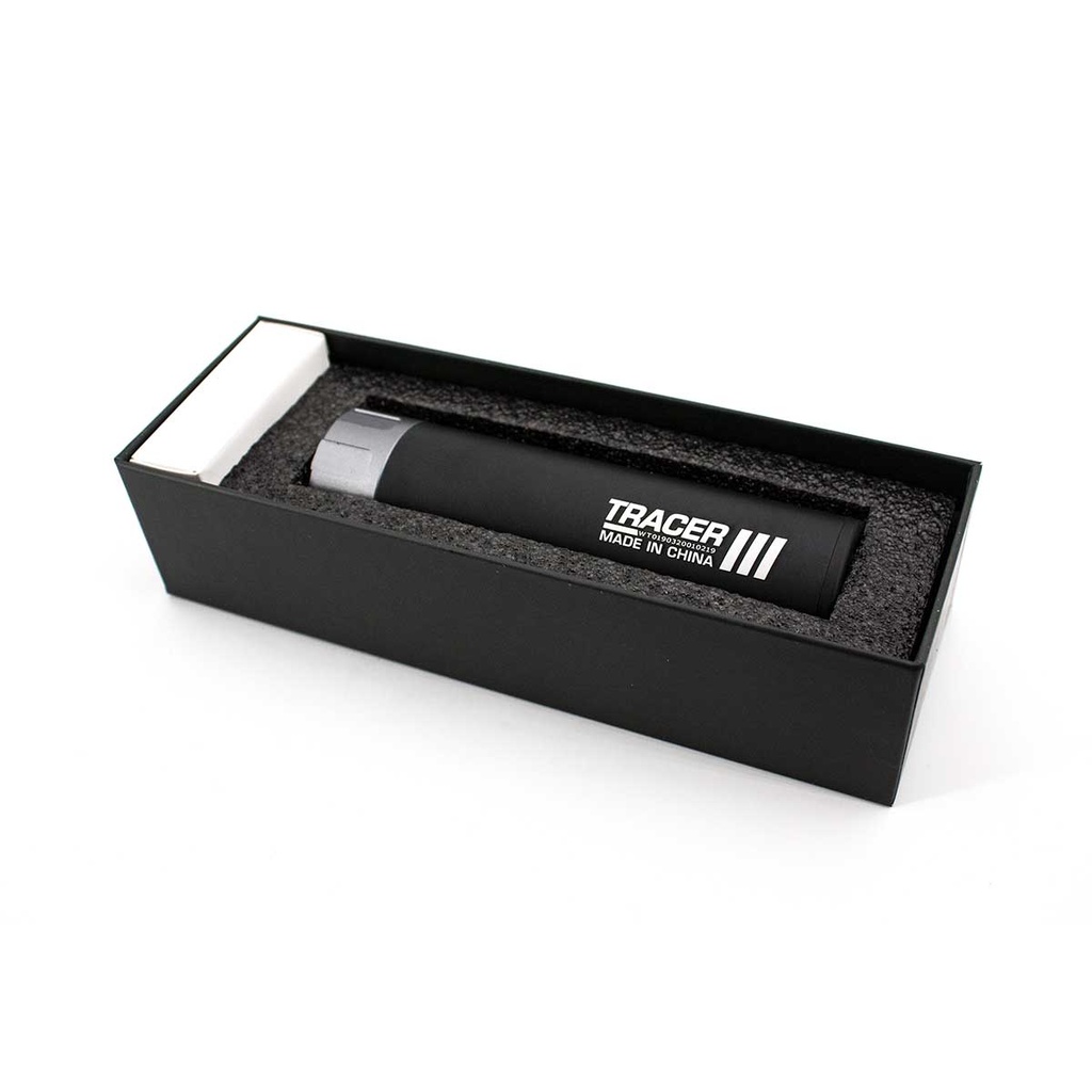 SILENCIADOR TRAZADOR MEDIANO 13.2CM/14MM CCW NEGRO