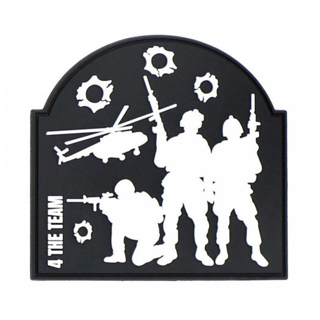 PARCHE PVC 3D SOLDADOS HELICOPTERO NEGRO-BLANCO