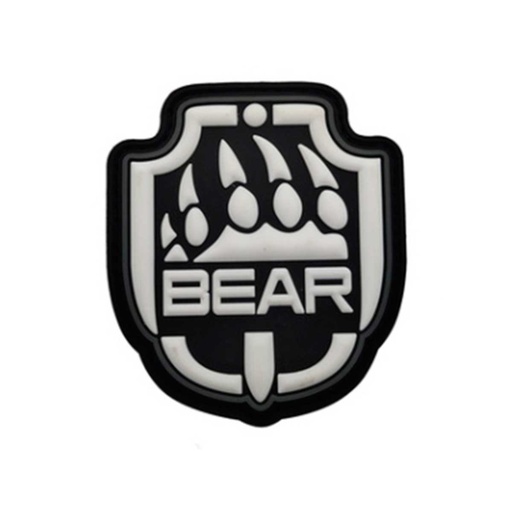 [CZ5481] PARCHE GARRA PVC BEAR NEGRO/BLANCO