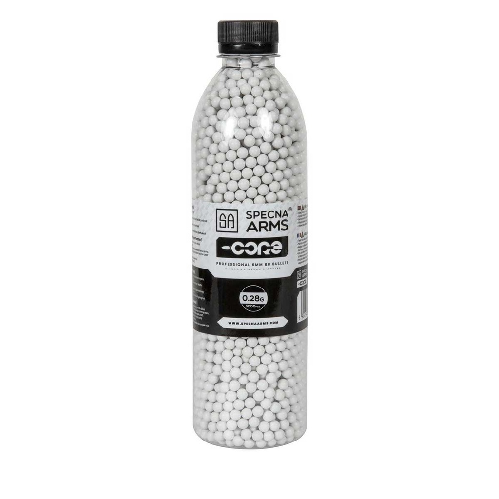 BOLAS SPECNA ARMS CORE 0.28G BOTELLA 3000PCS BLANCA