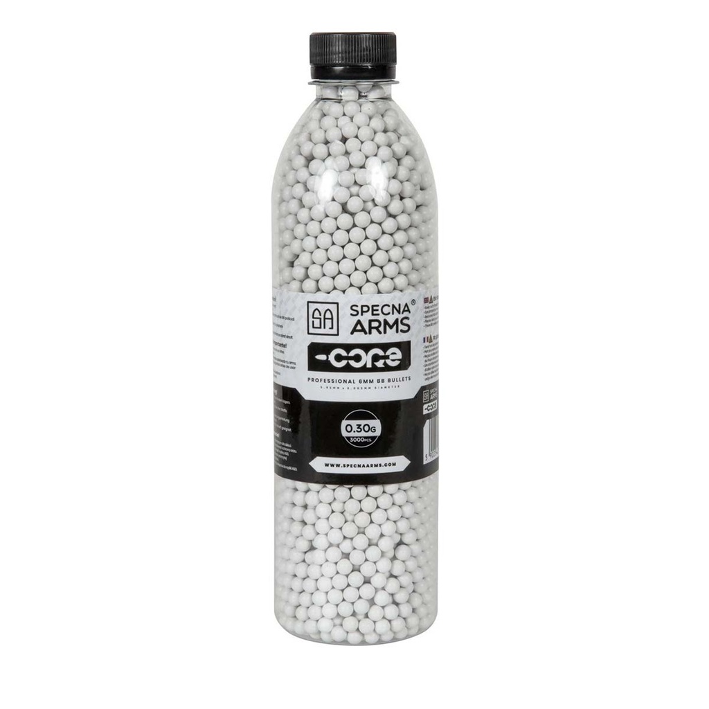 BOLAS SPECNA ARMS CORE 0.30G BOTELLA 3000PCS BLANCA