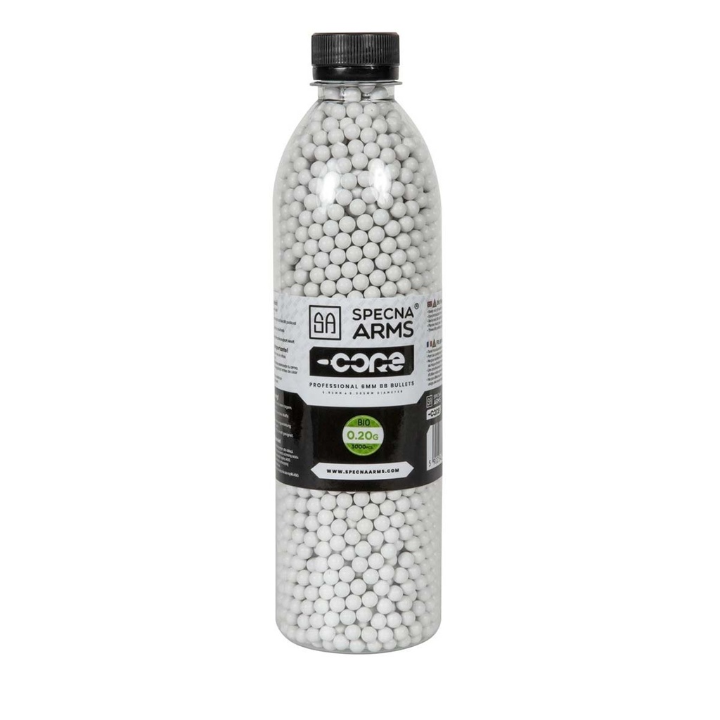 BOLAS SPECNA ARMS CORE BIO 0.20G BOTELLA 3000PCS BLANCA