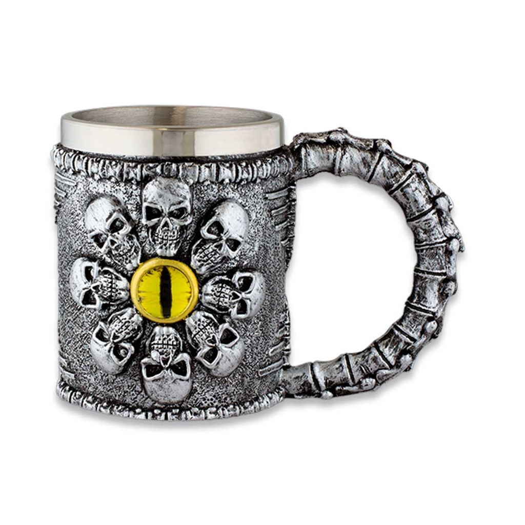 TAZA CALAVERA OJOS GRIS