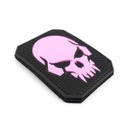 PARCHE PVC 3D CALAVERA PIRATA SKULL ROSA