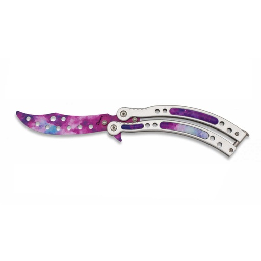 [02169] NAVAJA ALBAINOX MARIPOSA ENTREN.CURVA PLATA/MORADA