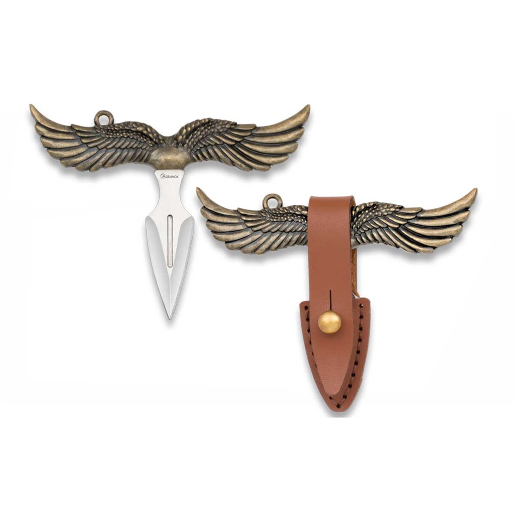 CUCHILLO SKINER ALBAINOX ALAS C/FUNDA BRONCE