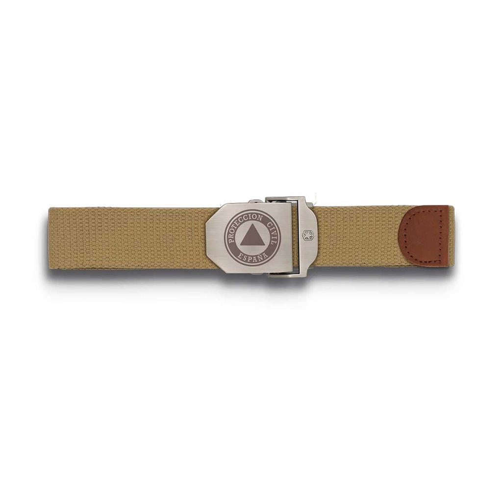CINTURON HEBILLA METALICA TAPETA PROTECCION CIVIL TAN