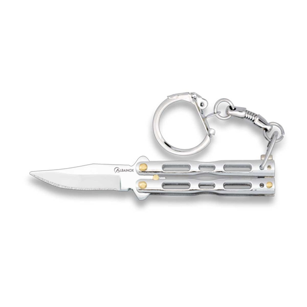NAVAJA MARIPOSA ALBAINOX LLAVERO 4CM PLATA