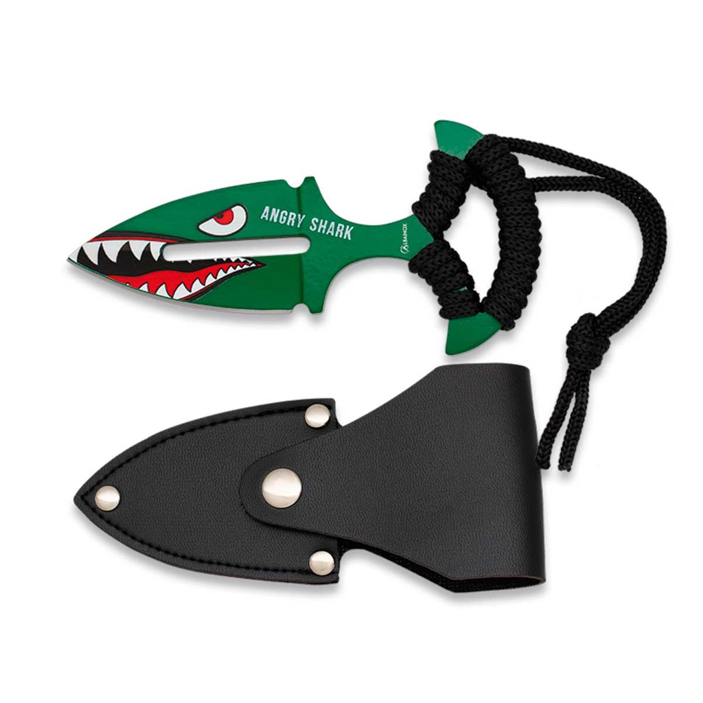 CUCHILLO ALBAINOX SKINER TIBURON VERDE