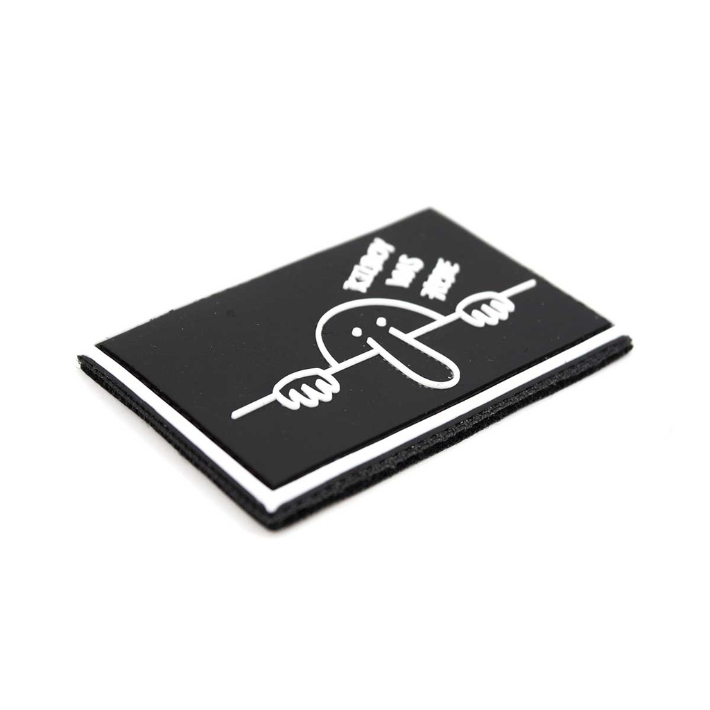 PARCHE PVC 3D NARIZOTA KILROY WAS HERE NEGRO-BLANCO