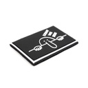 PARCHE PVC 3D NARIZOTA KILROY WAS HERE NEGRO-BLANCO