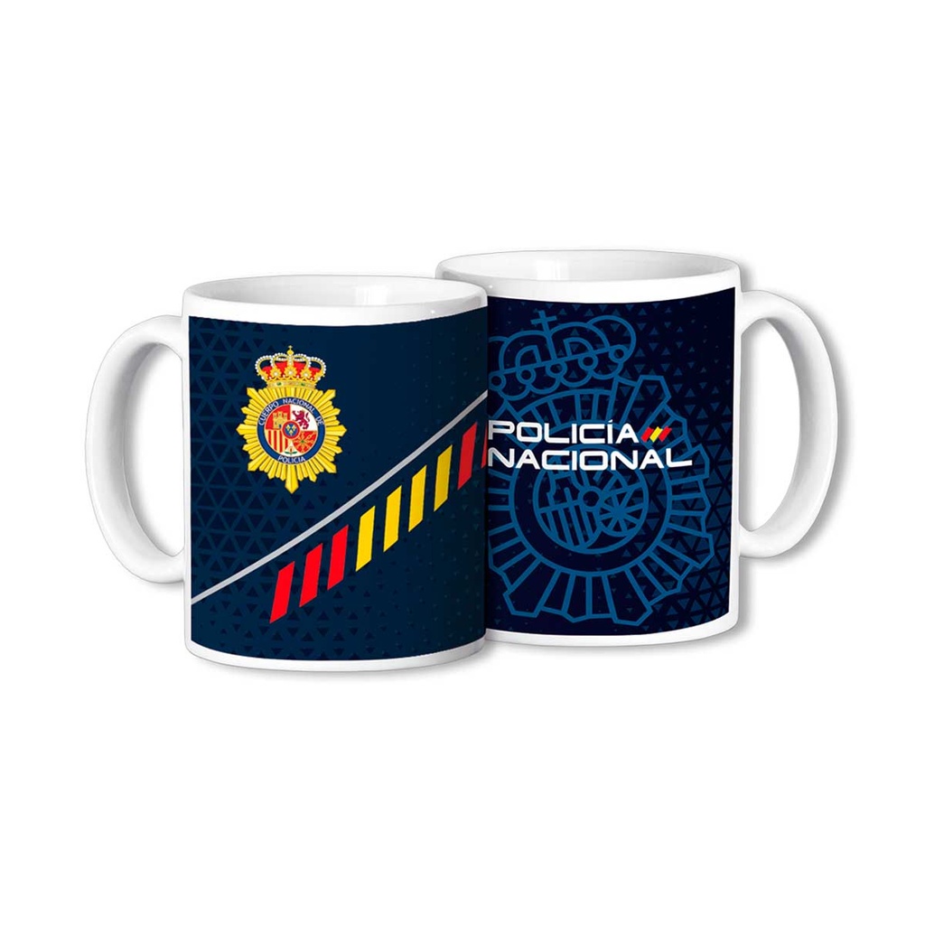 TAZA CERAMICA POLICIA NACIONAL NEGRA