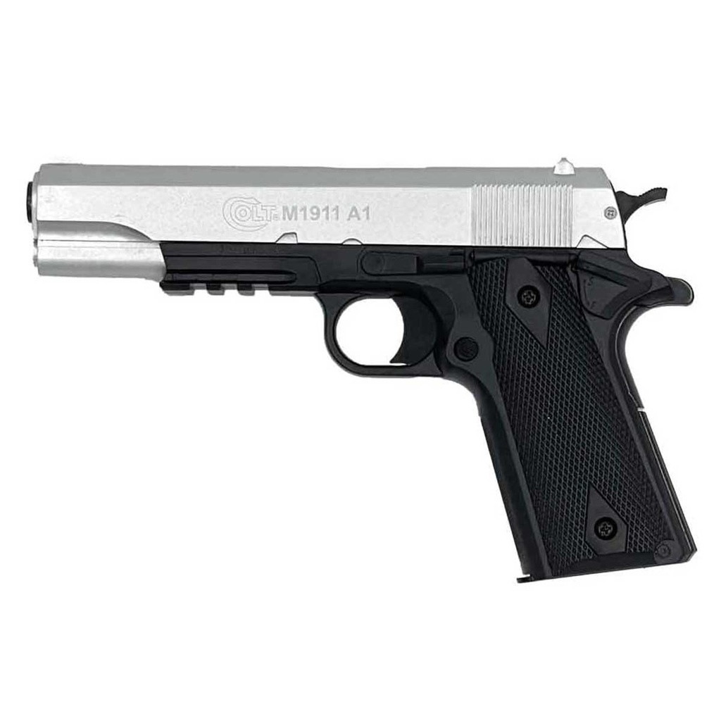 PISTOLA COLT M1911 SPRING PLATA-NEGRA