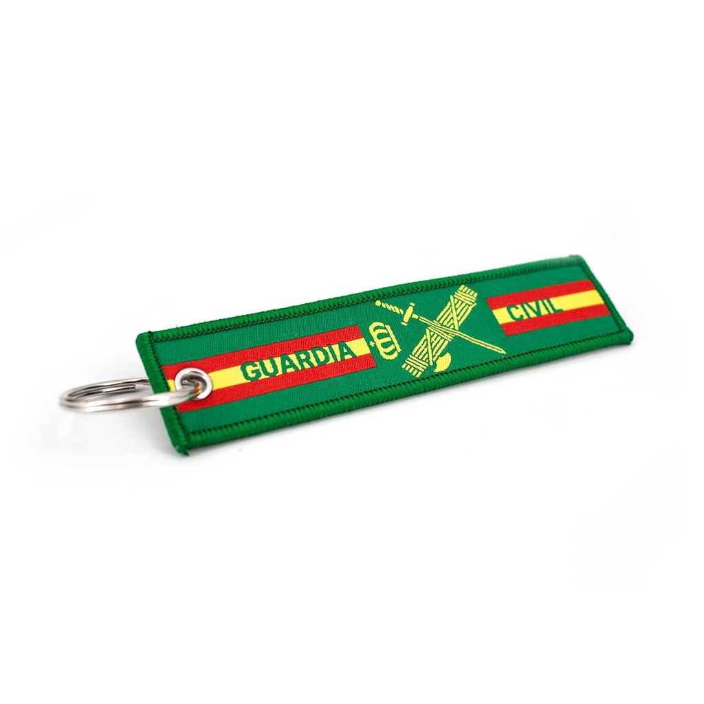 LLAVERO CINTA RECTANGULAR GUARDIA CIVIL VERDE