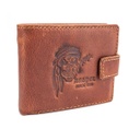 CARTERA PIEL CALAVERA PIRATA PAÑUELO NEGRO-MARRON