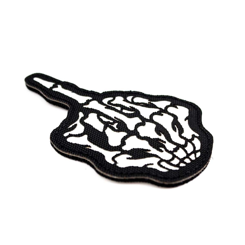 PARCHE DEDO CALAVERA FLUORESCENTE BLANCO-NEGRO