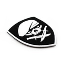 PARCHE  PVC 3D CALAVERA BOINA CUCHILLOS NEGRO