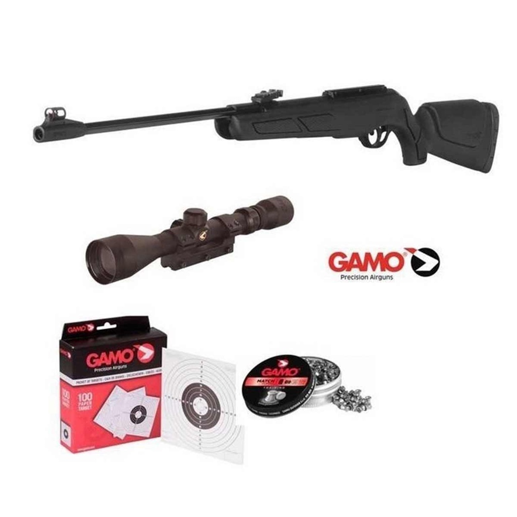 RIFLE PERDIGONES GAMO SHADOW PACK ADULTO 5.5 CON VISOR NEGRO
