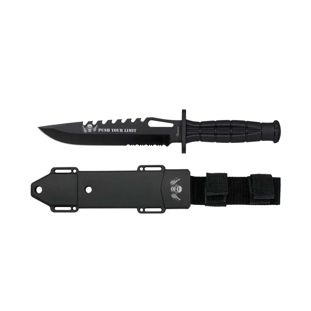 CUCHILLO ALBAINOX TACTICO FUNDA RIGIDA NEGRO