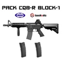 PACK FUSIL MARUI M4 CQB-R BLOCK.1 GAS NEGRO Y 2 CARGADORES GUNS MODIFY