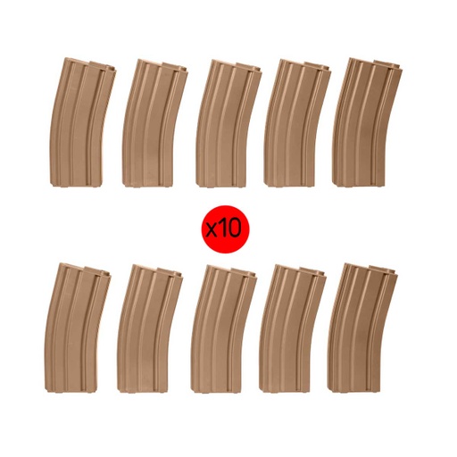 [19617A-10] CARGADOR FUSIL M4 ASG 140RDS 10PCS TAN