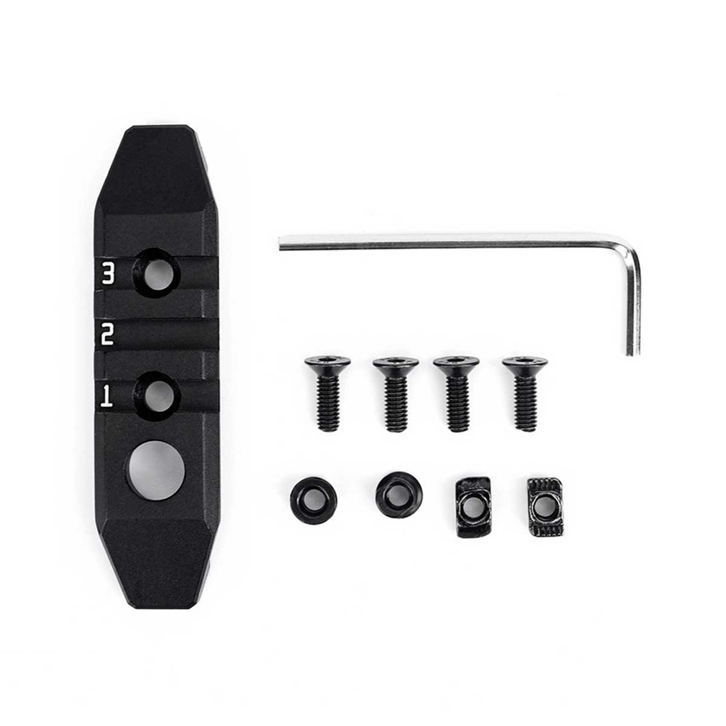 RAIL METAL 3 HUECOS ENGANCHE M/KEYMOD ALUMINIO NEGRO