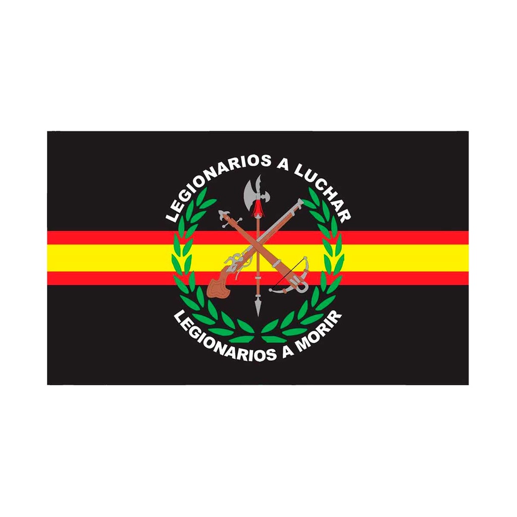 BANDERA LEGIONARIOS A LUCHAR RASO 90X150 NEGRA ESPAÑA