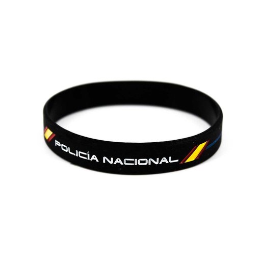 [110503] PULSERA GOMA POLICIA NACIONAL NEGRA