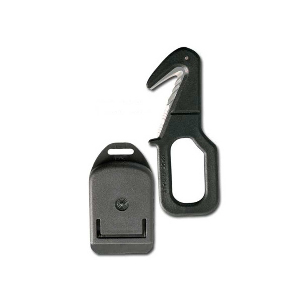CUCHILLO SKINER TACTICO FUNDA PVC NEGRO