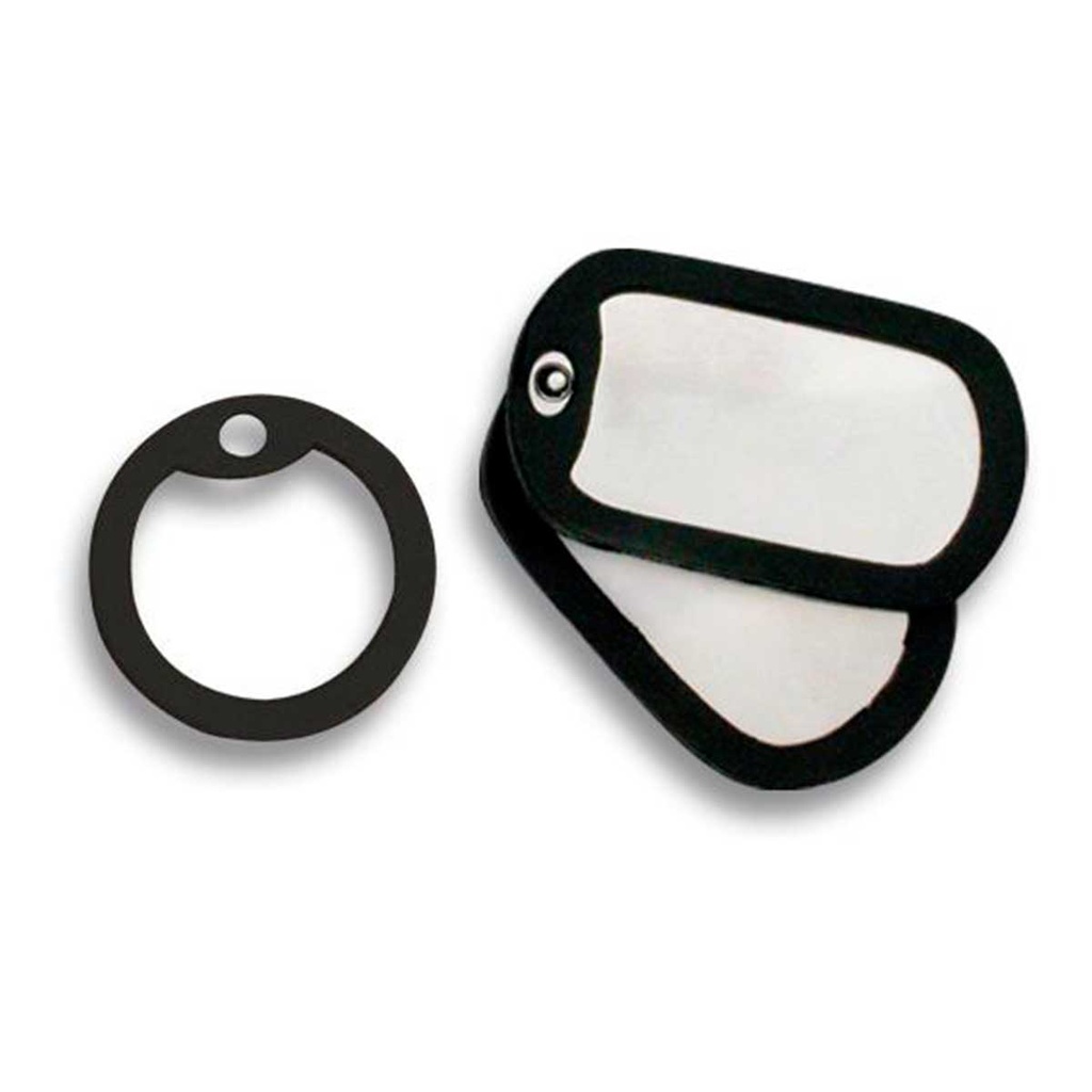 SILENCIADOR CHAPA IDENT. AMERICANA GOMA RECTANGULAR 2PCS NEGRA