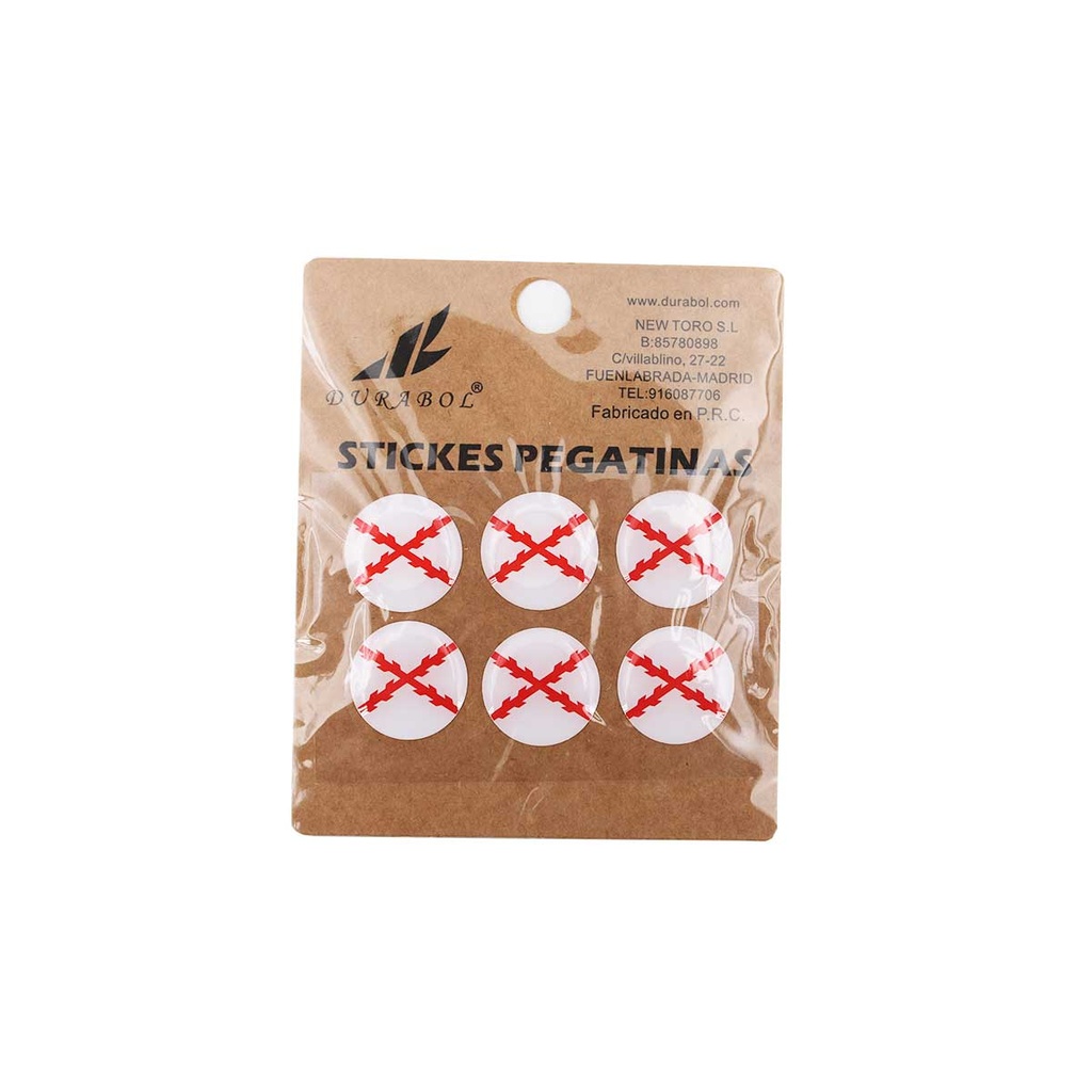 PEGATINA BORGOÑA ABULTADA REDONDA 6PCS