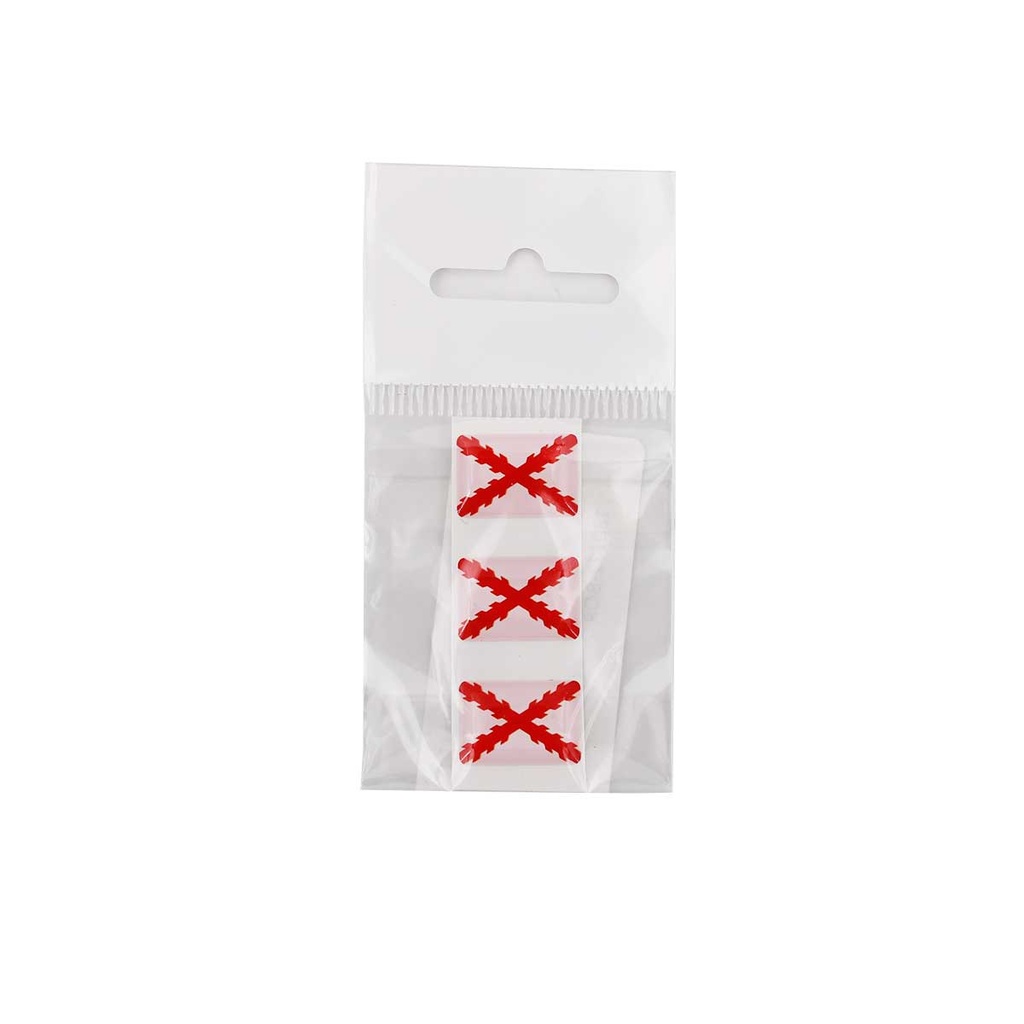 PEGATINA ABULTADA PEQ. 3PCS BORGOÑA BLANCA