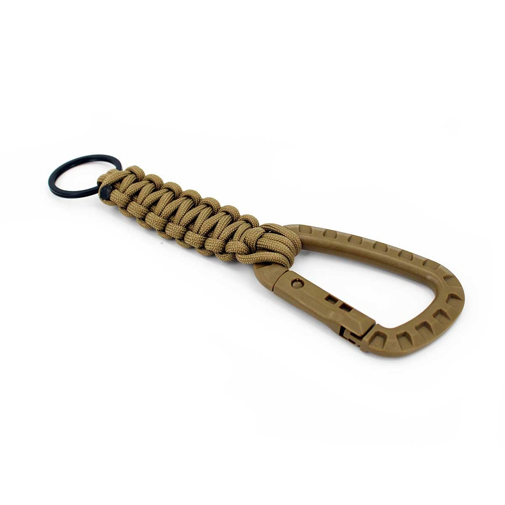 MOSQUETON C/PARACORD IMMORTAL PVC TACTICO TAN