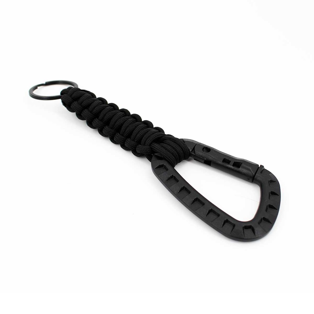 MOSQUETON C/PARACORD IMMORTAL PVC TACTICO NEGRO