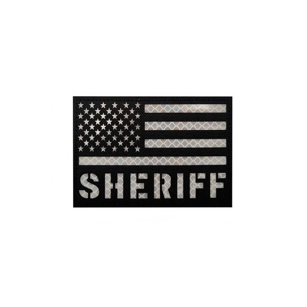 PARCHE SHERIFF IR 12.5 X 7.5 CM NEGRO-BLANCO