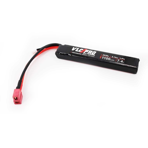 [VLC-1005] BATERIA VLC PRO LIPO 7.4V 1100MAH 25C/50C 1STICK T-DEAN NEGRA