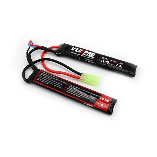 [VLC-1006] BATERIA VLC PRO LIPO 7.4V 1100MAH 25C/50C 2STICK NEGRA
