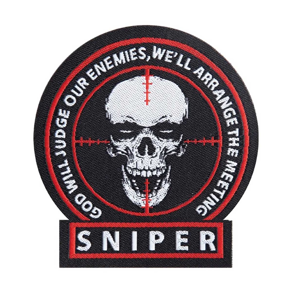 PARCHE SNIPER CALAVERA DIANA NEGRO-ROJO