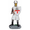 FIGURA TEMPLARIO MAZA Y ESCUDO 8 CM BLANCO